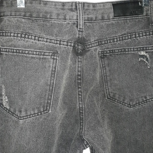 Nasty Gal NWT High Rise Ripped Distressed Faded Black Raw Hem Denim Jeans Size 8 - Picture 10 of 13